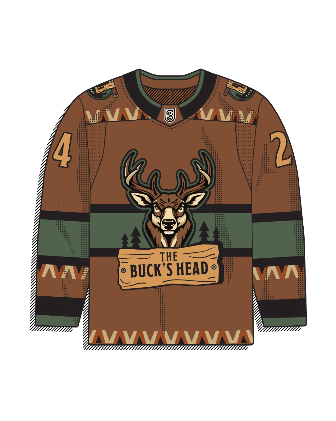 Brown body version of the same deer-head crest.