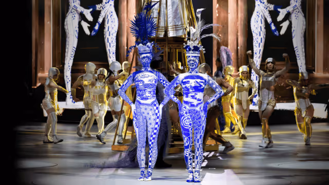 Models wearing the winner of the 2025 Supreme Award, Tsukumogami by Dawn Mostow & Ben Gould