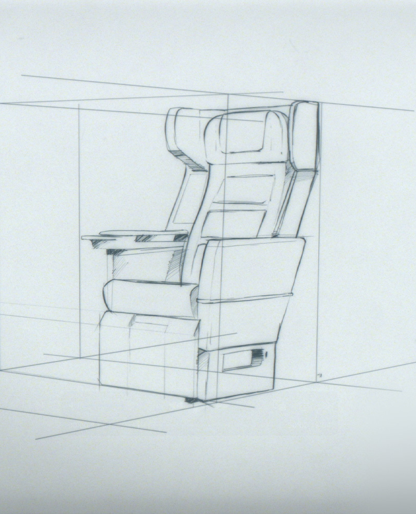 Sketch of an airplane seat