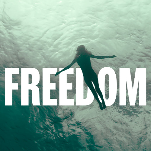 Diver in the sea with Typo Freedom