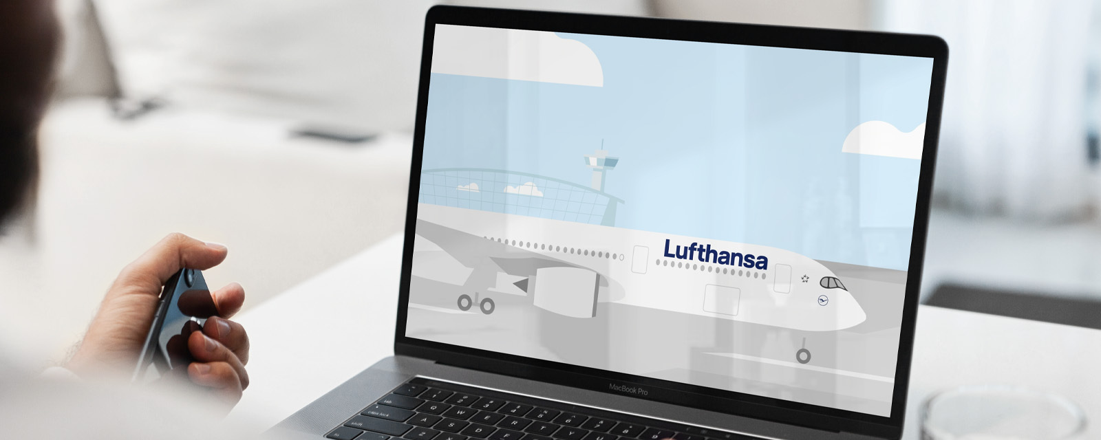 2D Illustration Lufthansa Flugzeug
