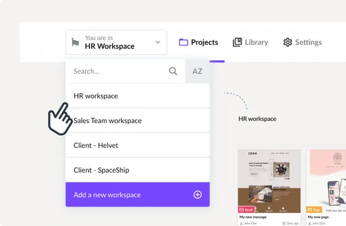 the workspace feature in Beefree