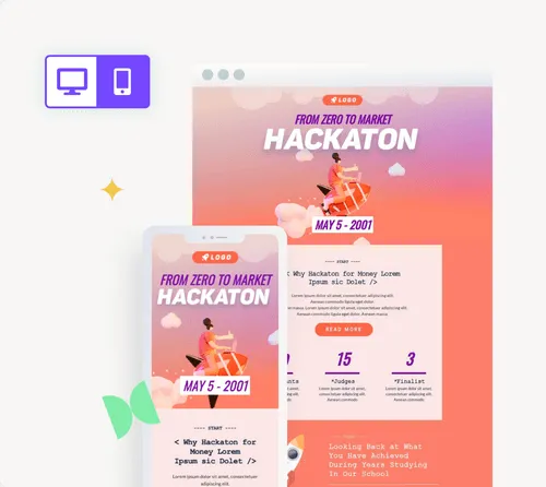 illustration of Beefree's preview options for mobile and desktop mode