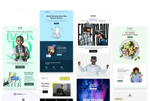 A grid of email templates