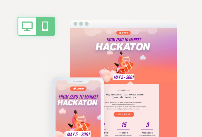 Desktop and mobile version of the same email