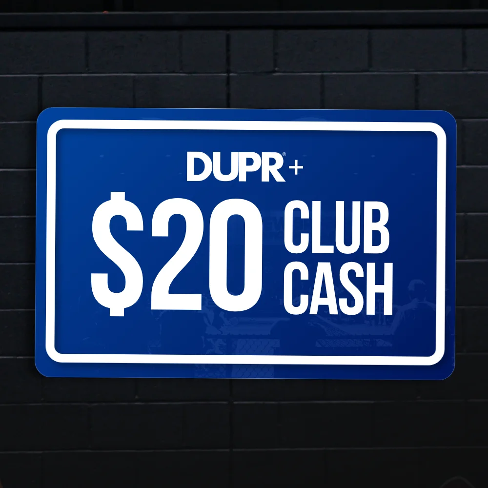 A $20 DUPR+ Club Cash card