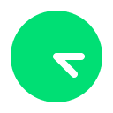 Green and white icon of a clock.