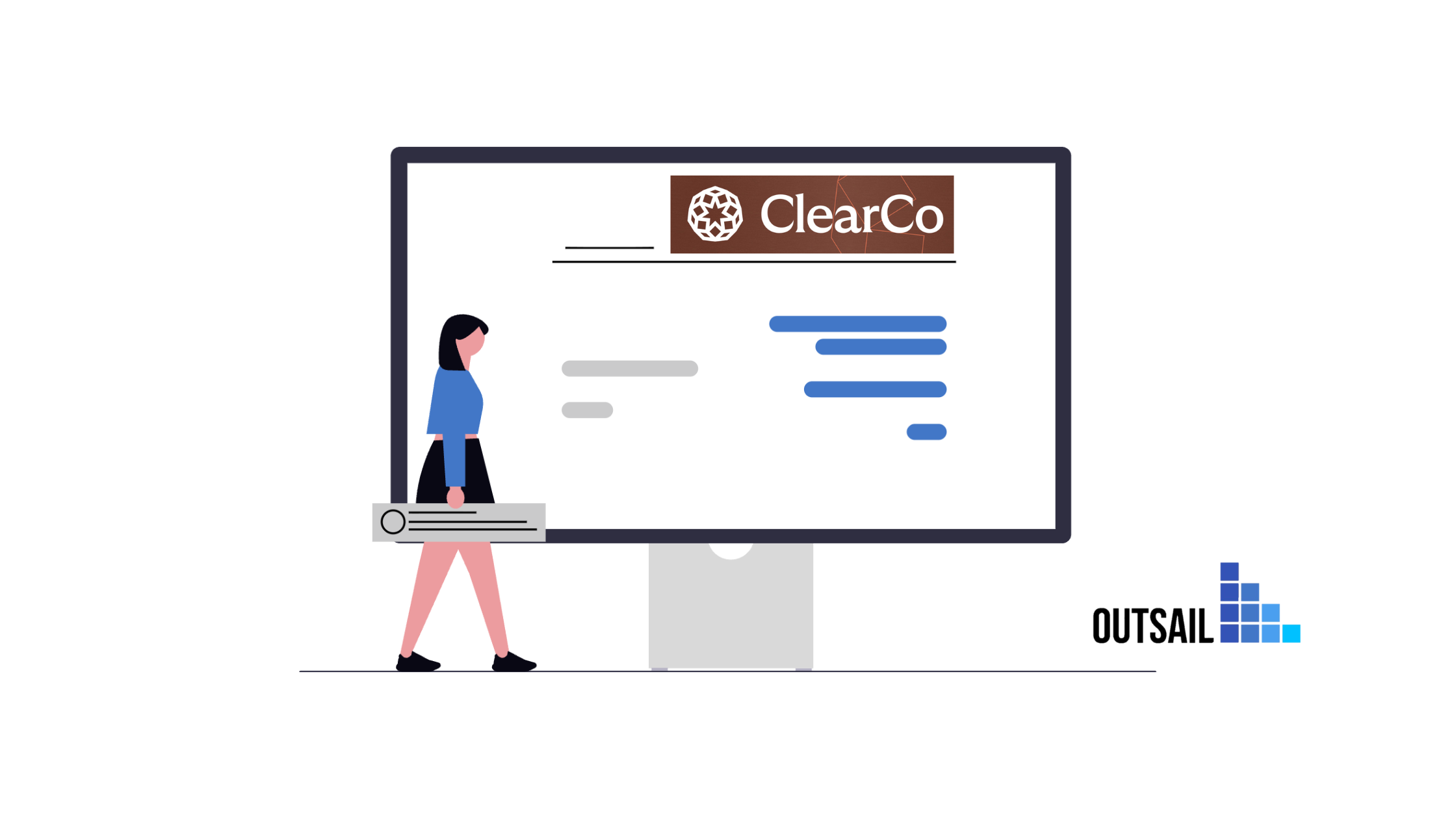 User looking at screen with ClearCo logo