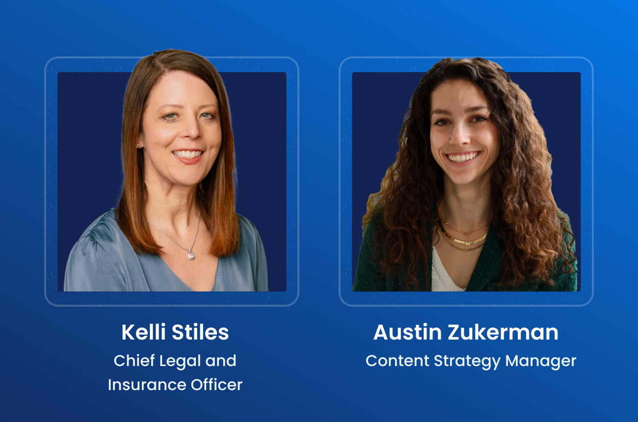 This image features Foxen's Chief Legal Officer, Kelli Stiles, and Foxen's Content Strategy Manager, Austin Zukerman.