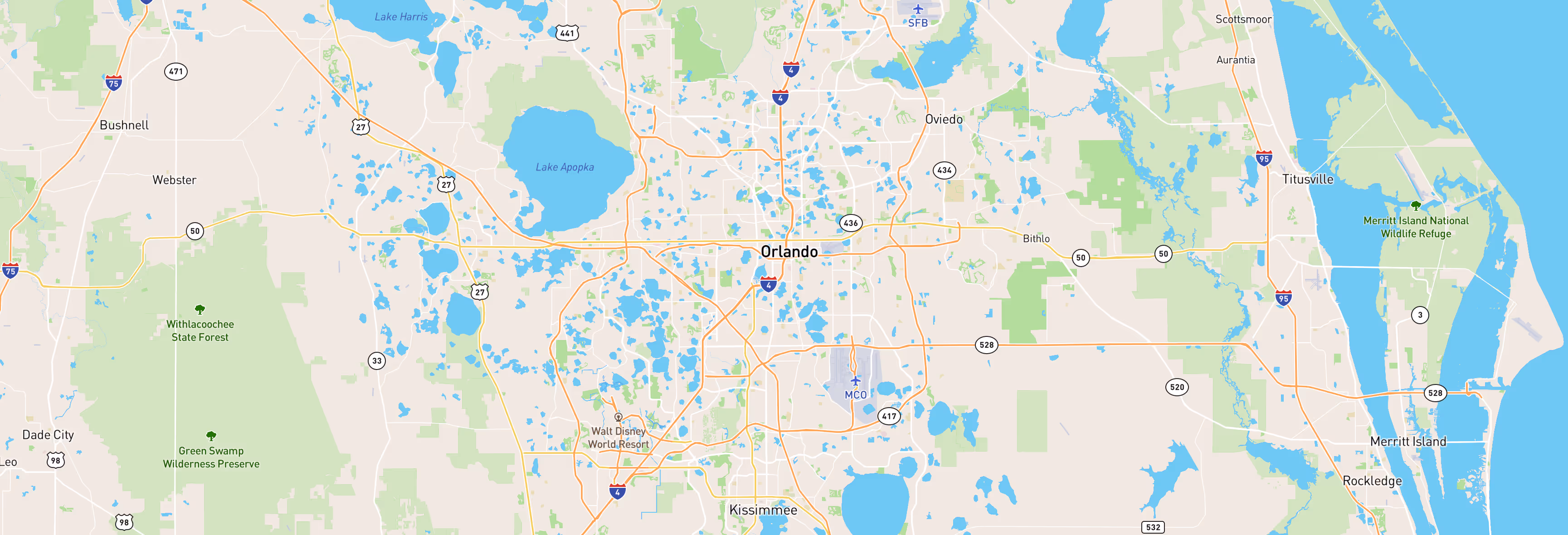 Map of Orlando Florida