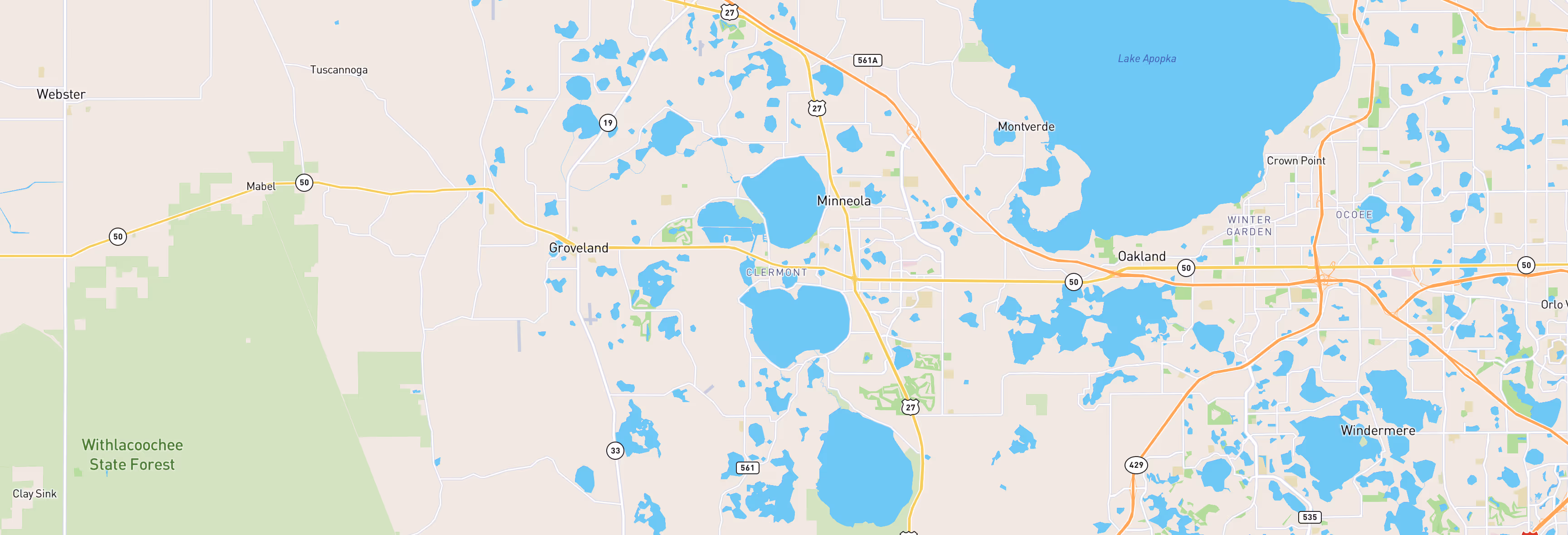 Map of Clermont, FL