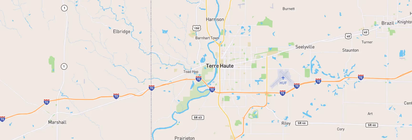 map of Terre Haute Indiana