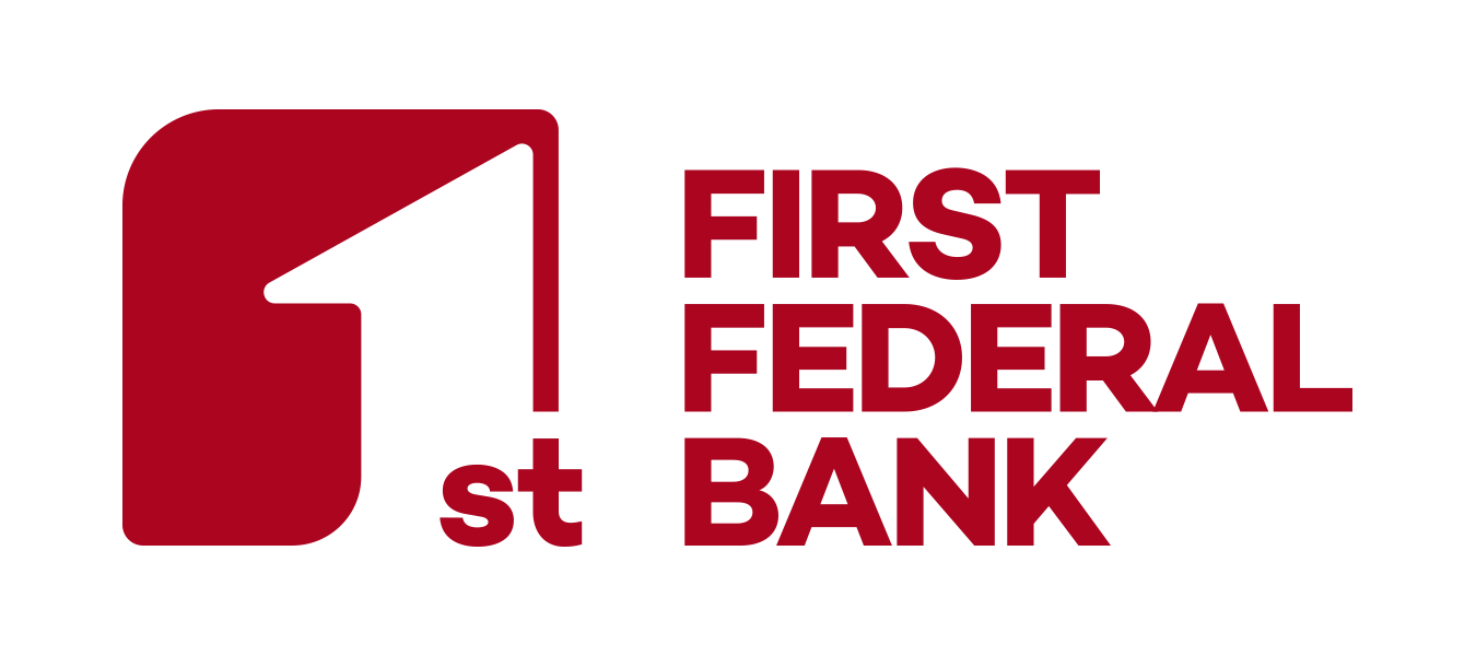 First Federal Bank logo in red with a stylized number one and the text 'First Federal Bank'.