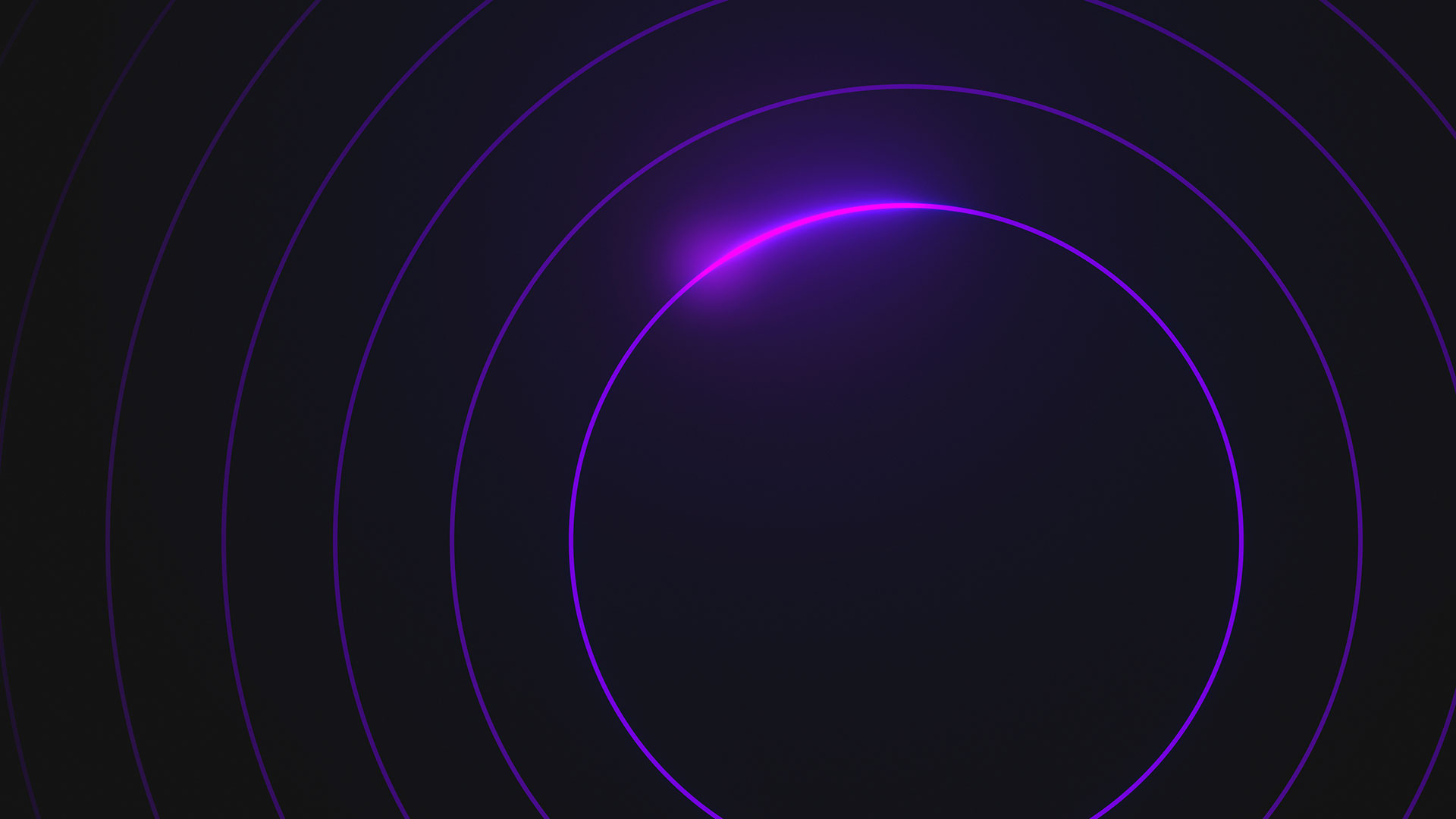 Abstract dark illustration with glowing purple circular concentric lines forming a pattern from the center.