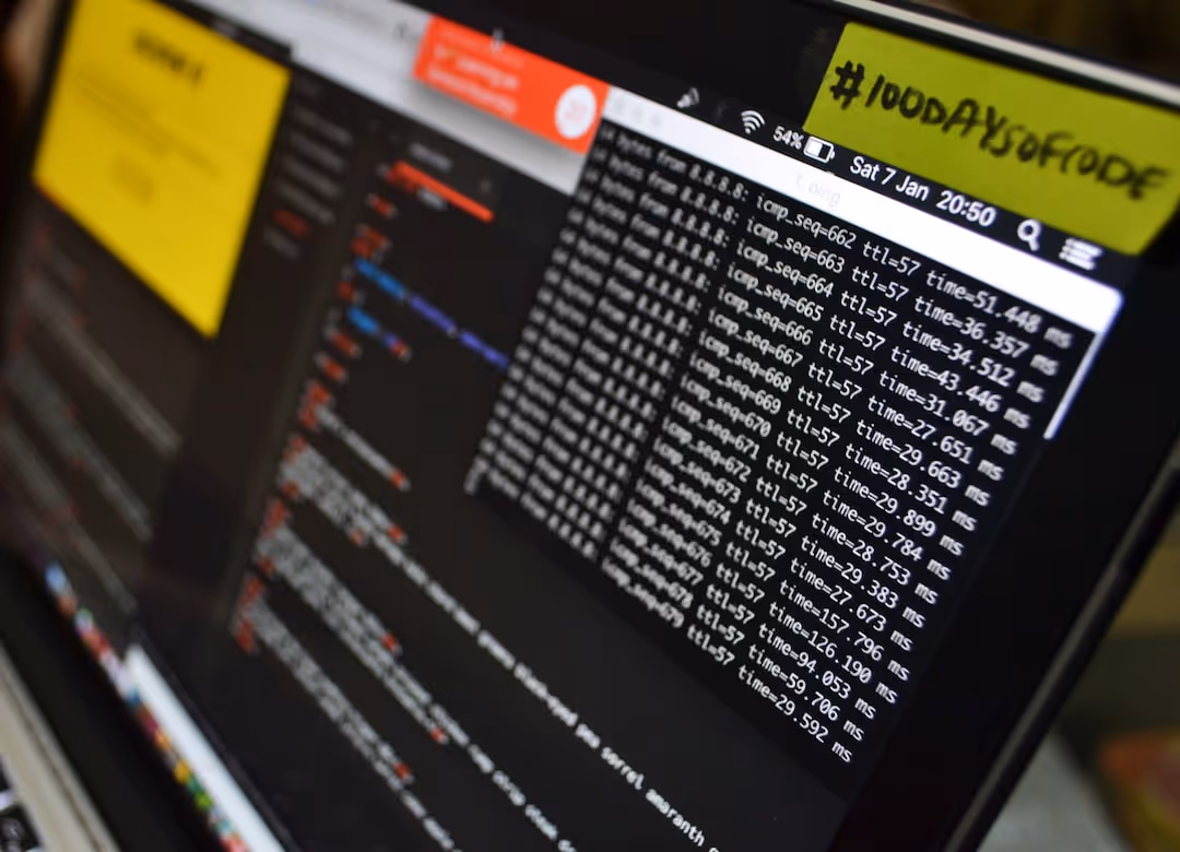 computer screen with code