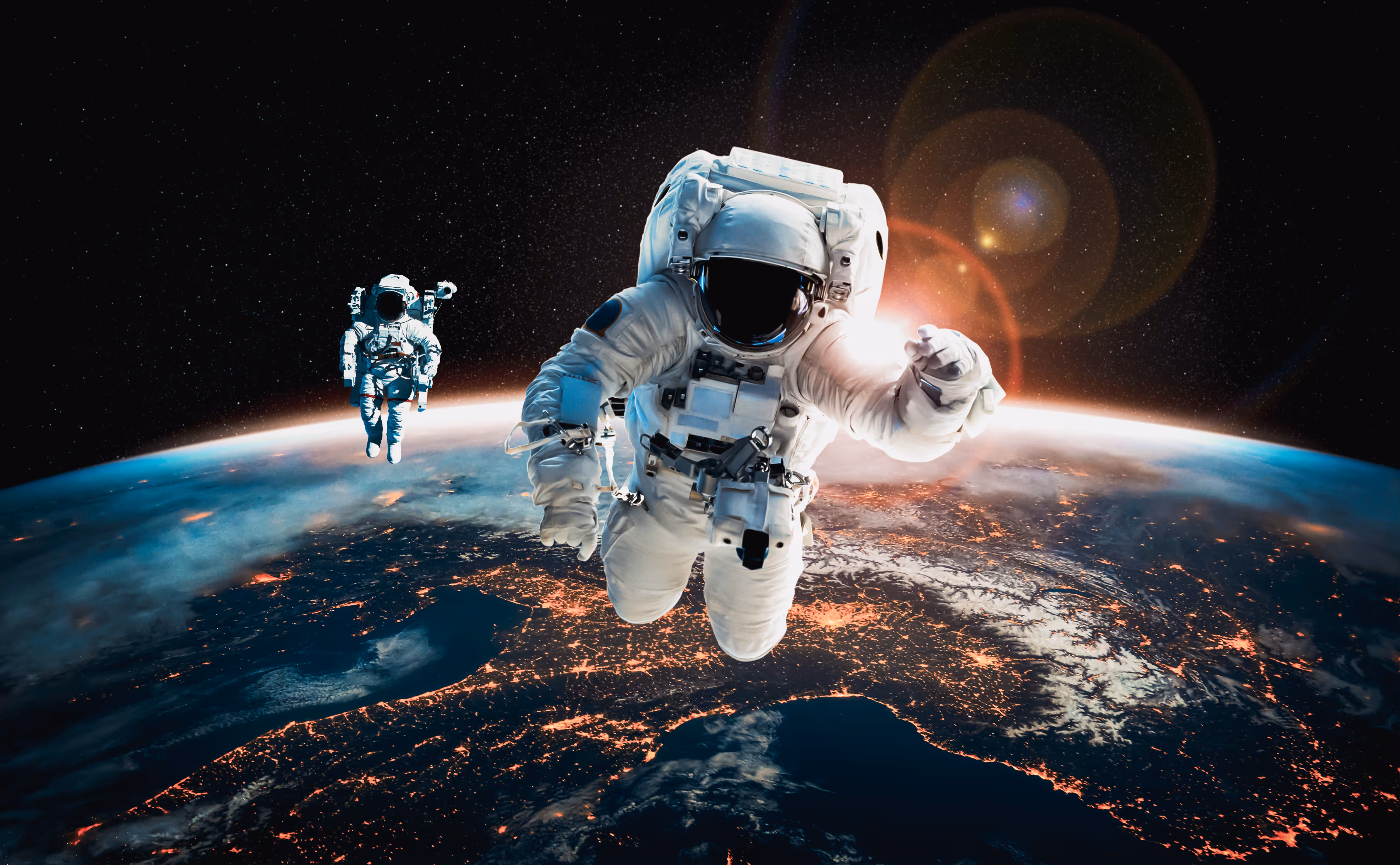 image of person walking in space