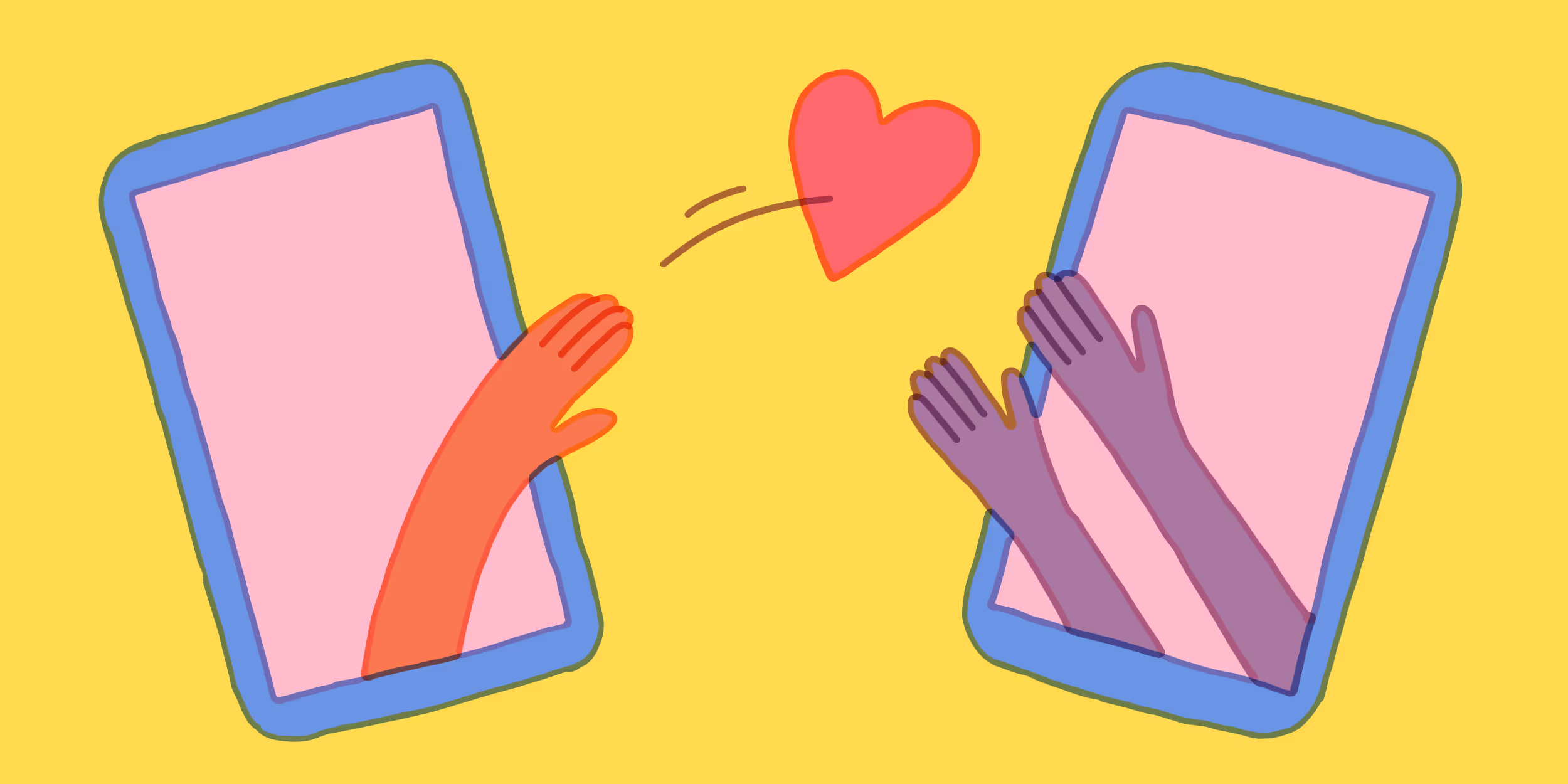 cartoon image of dating app