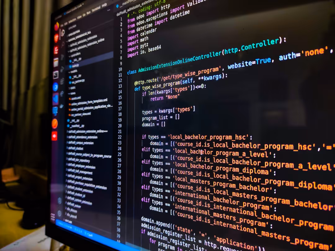 image of computer science language on screen