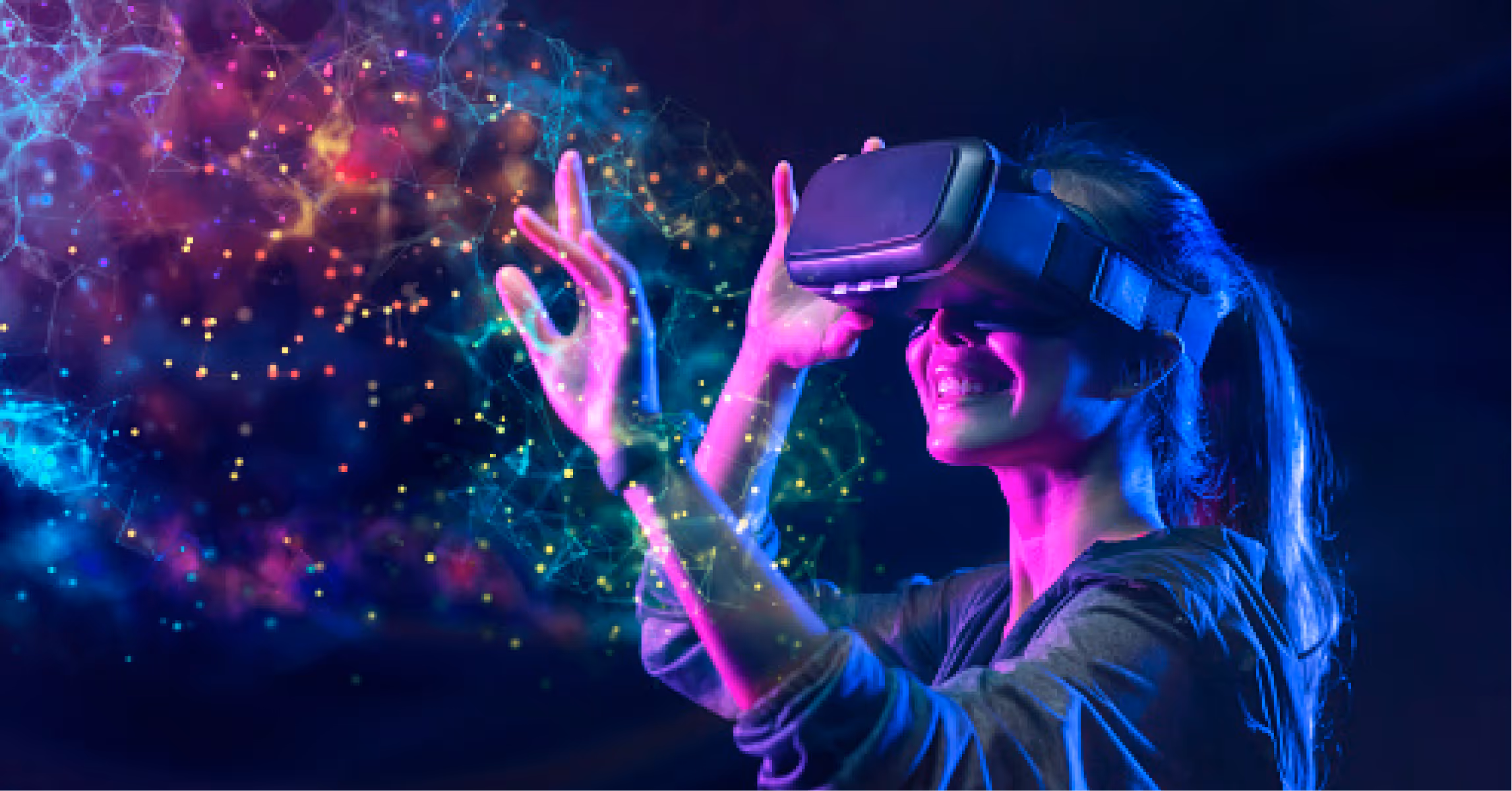 woman wearing virtual reality headset