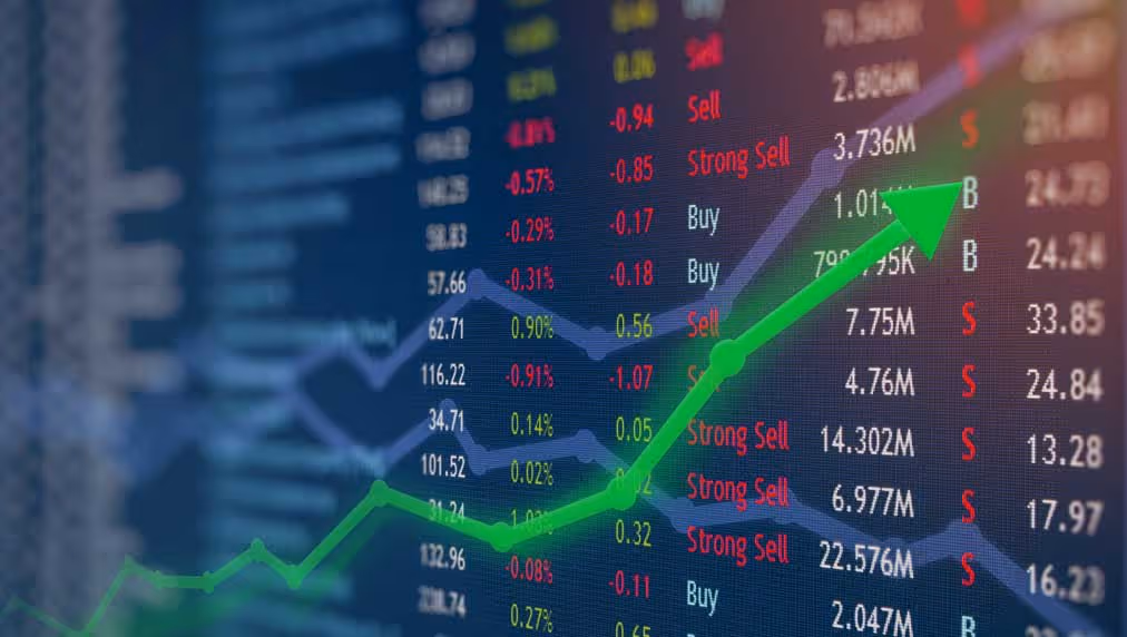 image of stock tickers