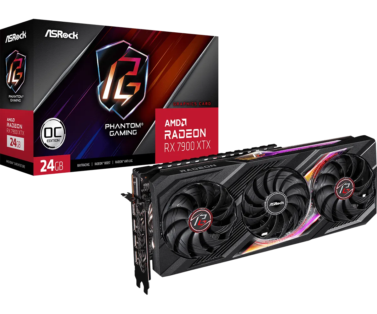Видео карта ASRock RX 7900 XTX Phantom Gaming OC - RX7900XTX PG 24GO