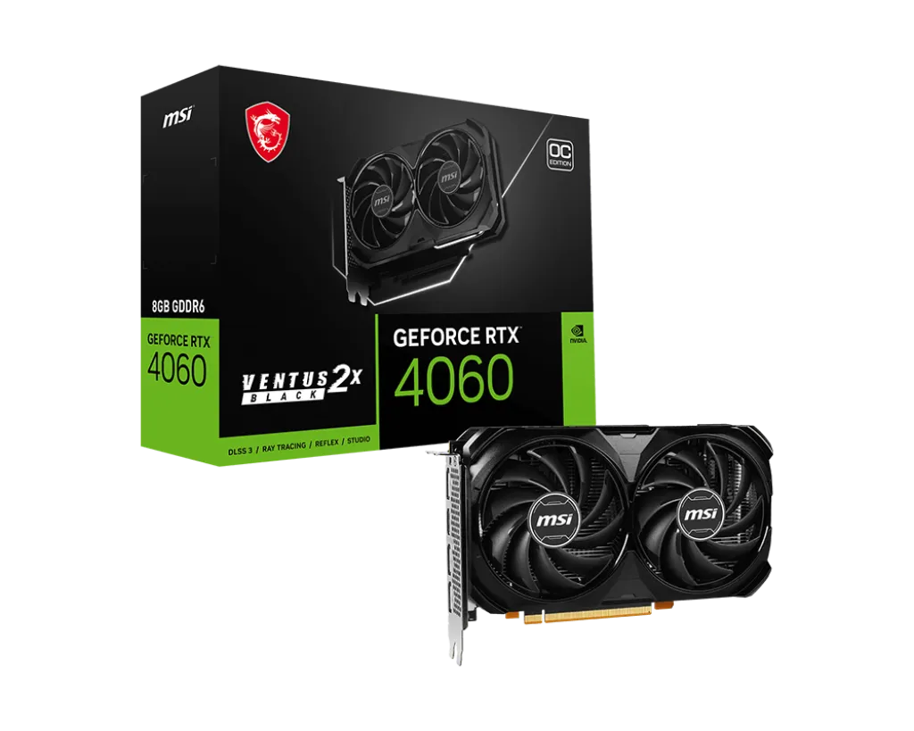 Видео карта MSI RTX™ 4060 Ventus 2X OC Black - 912-V516-032