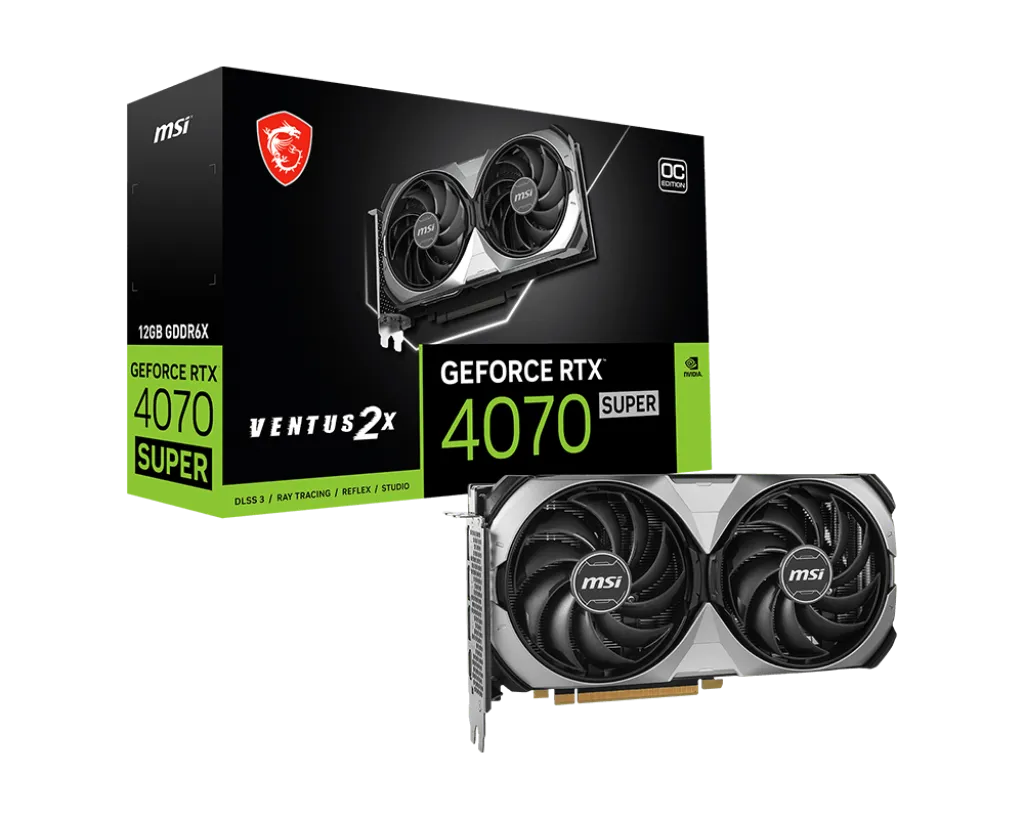 Видео карта MSI RTX™ 4070 SUPER Ventus 2X OC - 912-V513-840