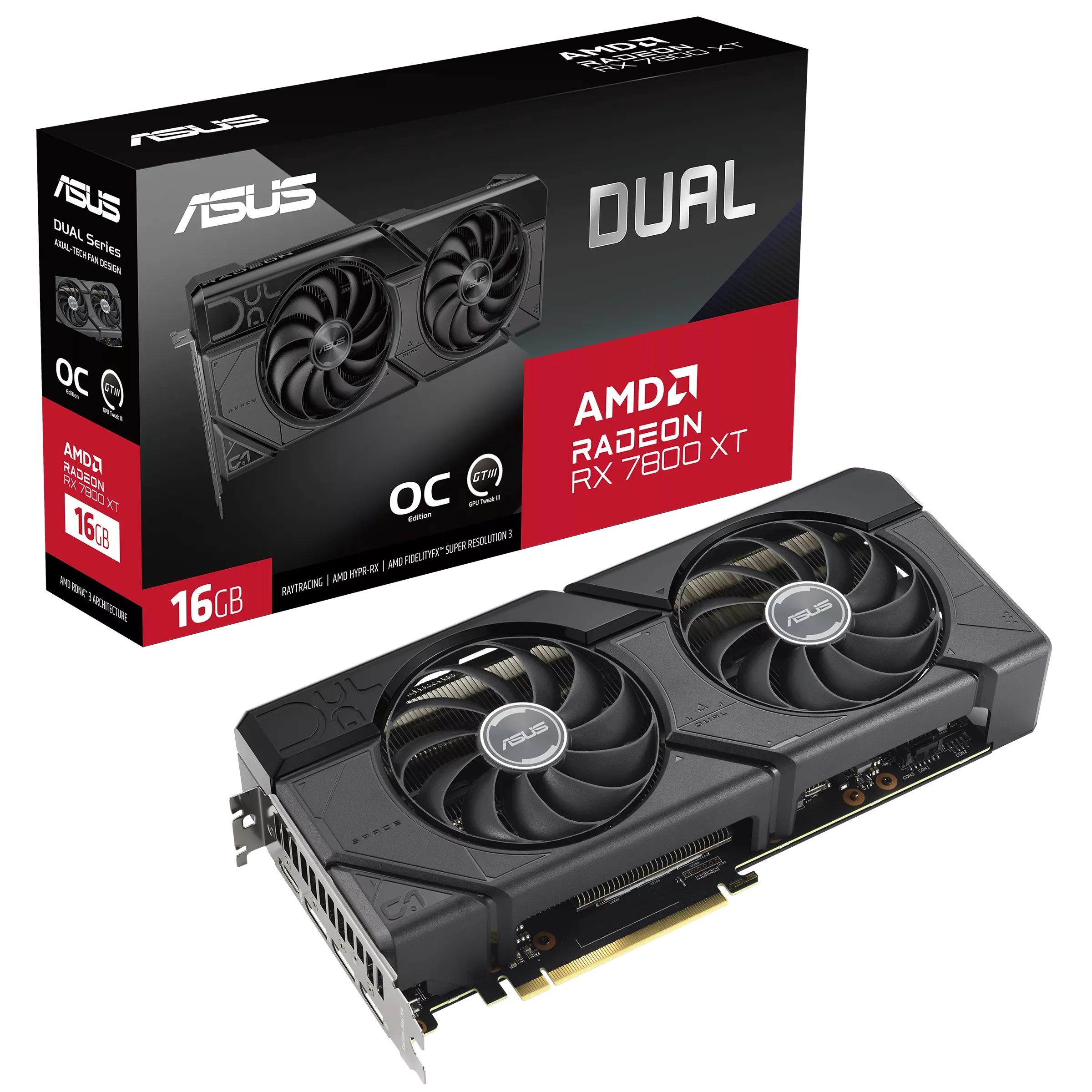 Видео карта ASUS RX 7800 XT Dual OC - 90YV0JJ1-M0NA00