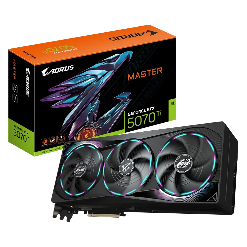 Видео карта Gigabyte RTX™ 5070 Ti AORUS Master OC - GV-N507TAORUS M-16GD