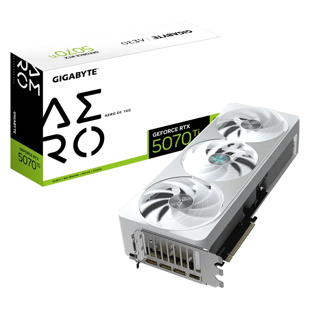 Видео карта Gigabyte RTX™ 5070 Ti AERO OC - GV-N507TAERO OC-16GD