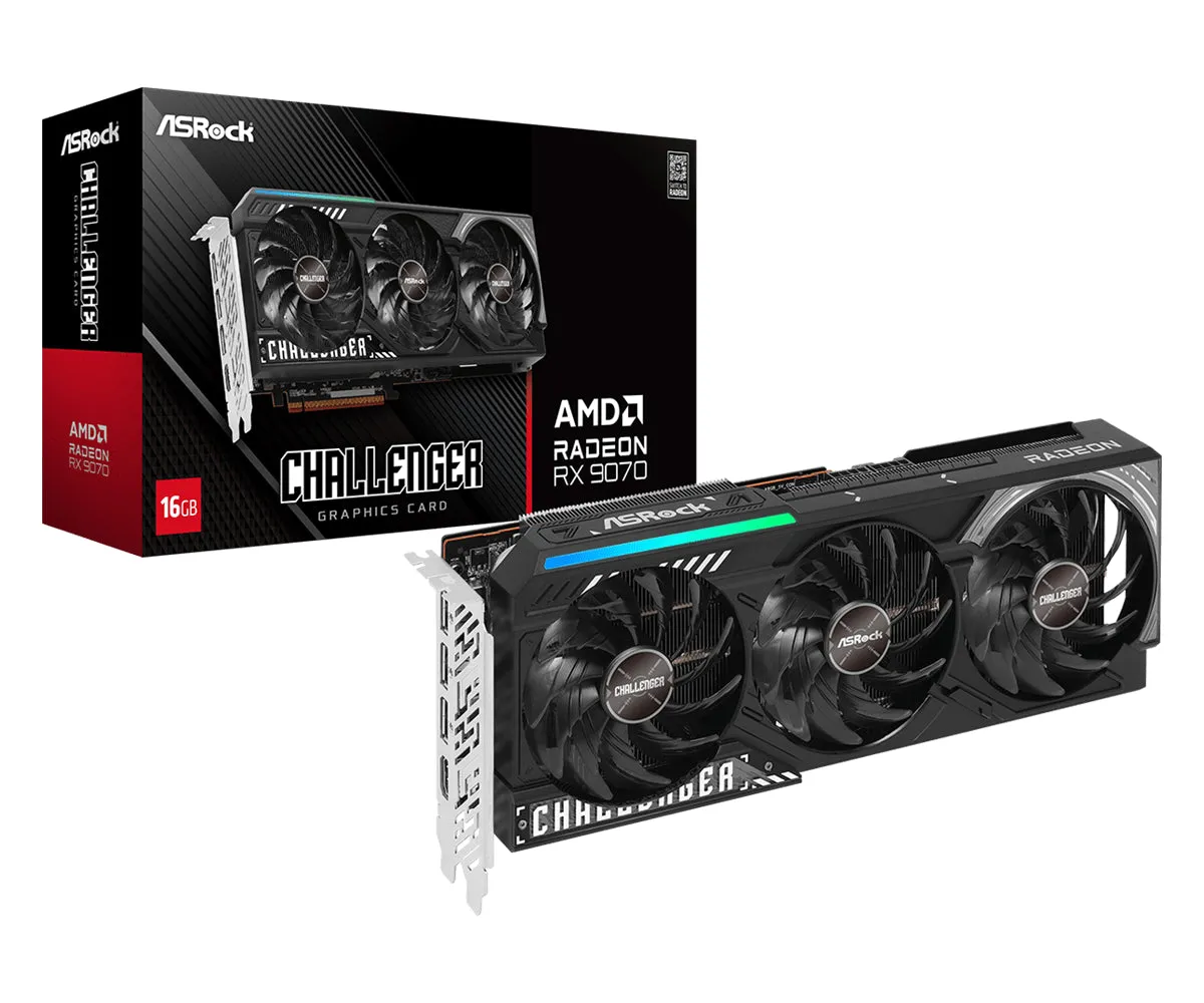 Видео карта ASRock RX 9070 Challenger OC - RX9070 CL 16G