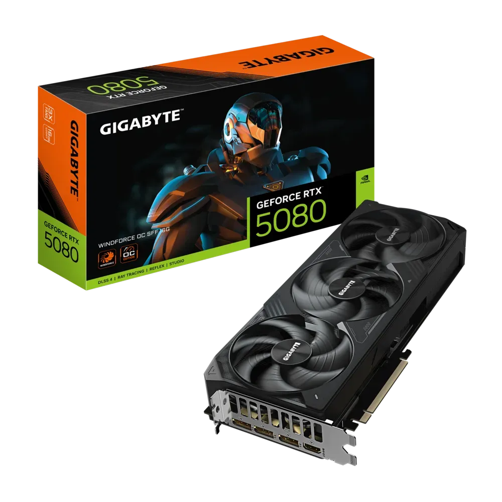 Видео карта Gigabyte RTX™ 5080 Windforce SFF OC - GV-N5080WF3OC-16GD
