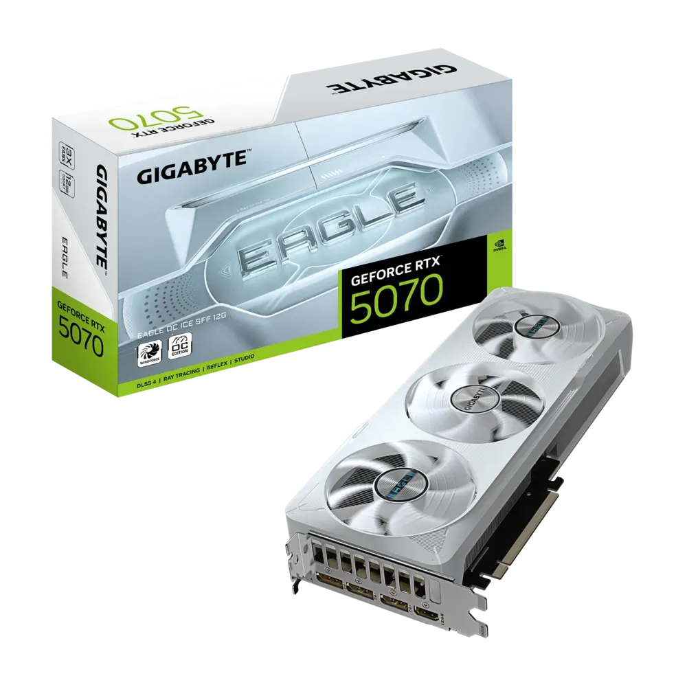 Видео карта Gigabyte RTX™ 5070 Eagle SFF OC Ice - GV-N5070EAGLEOC ICE-12GD