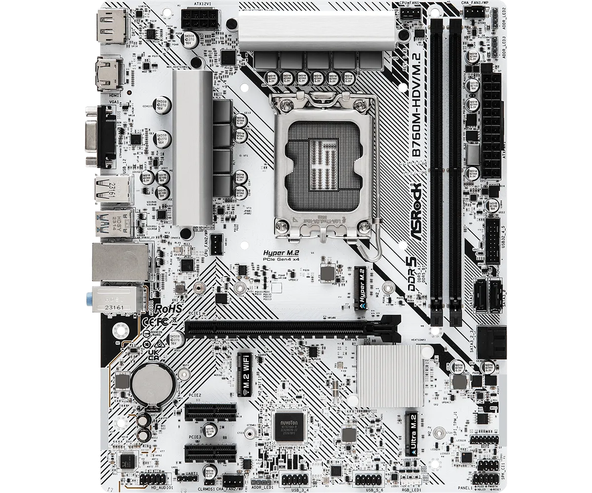 Дънна платка ASRock B760M HDV/M.2 DDR5 - B760M-HDV/M.2