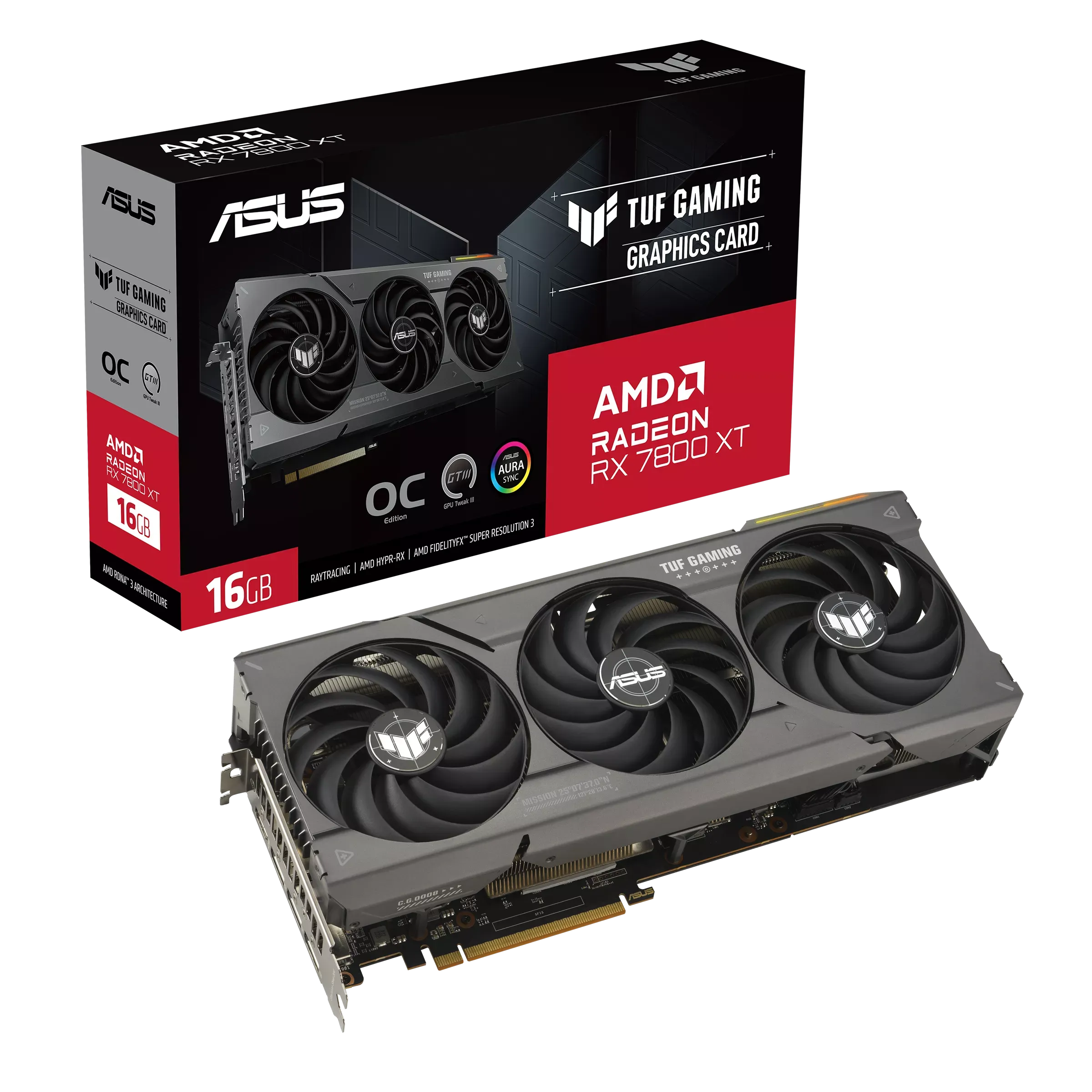 Видео карта ASUS RX 7800 XT TUF Gaming OC - 90YV0JJ0-M0NA00