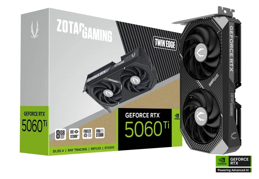 Видео карта ZOTAC Gaming RTX™ 5060 Ti Twin Edge 8GB - ZT-B50610E-10M