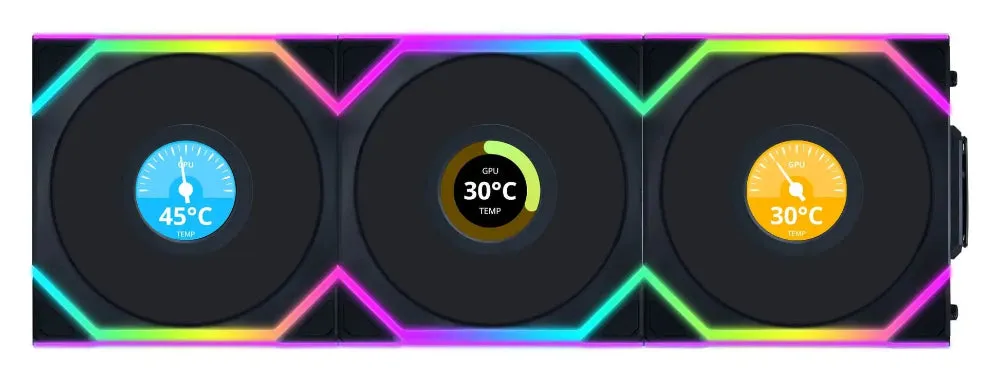 Охлаждане Lian Li UNI FAN SL Wireless 120 PWM Reverse - Black LCD - Triple Pack - G99.12RSLLCD1W3B.00