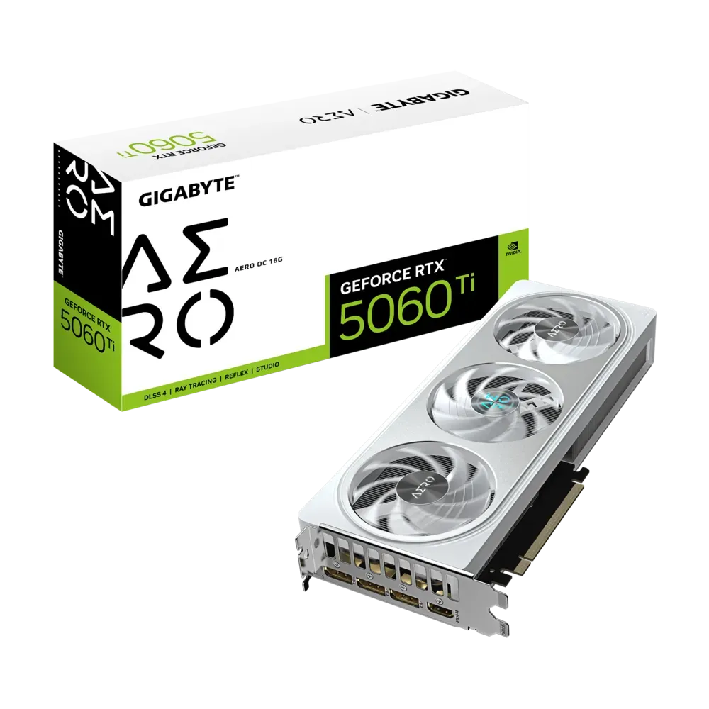 Видео карта Gigabyte RTX™ 5060 Ti AERO OC 8GB - GV-N506TAERO OC-8GD