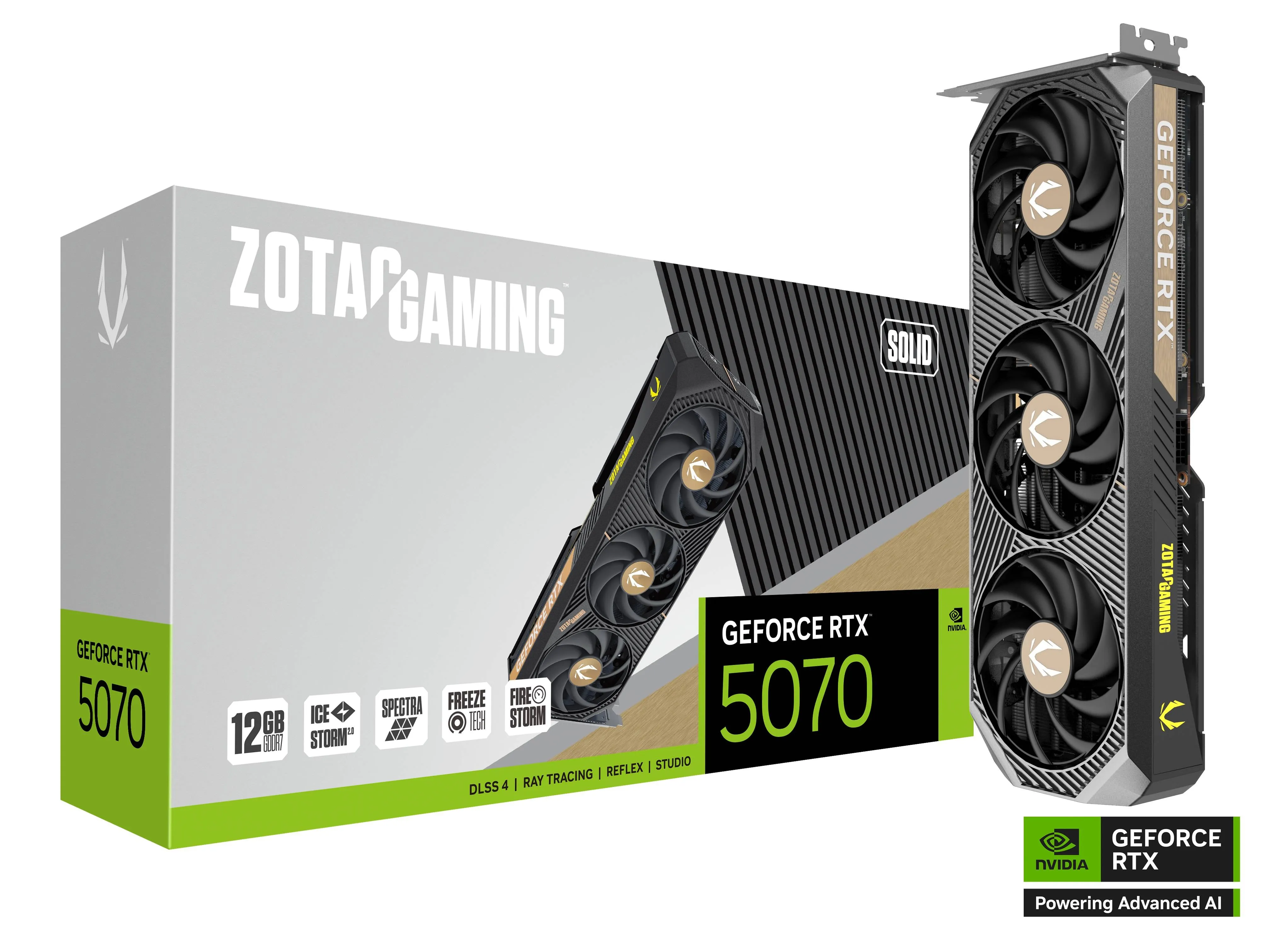 Видео карта ZOTAC Gaming RTX™ 5070 SOLID OC - ZT-B50700J-10P