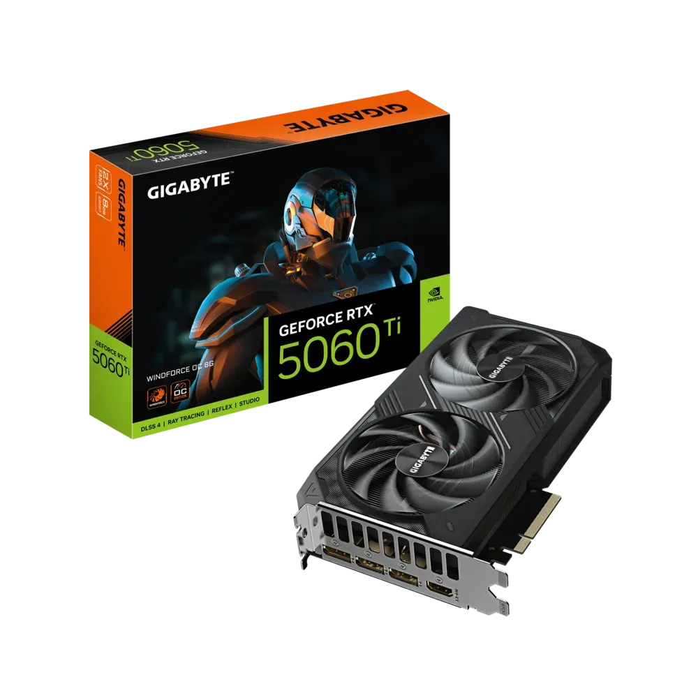 Видео карта Gigabyte RTX™ 5060 Ti Windforce OC 8GB - GV-N506TWF2OC-8GD