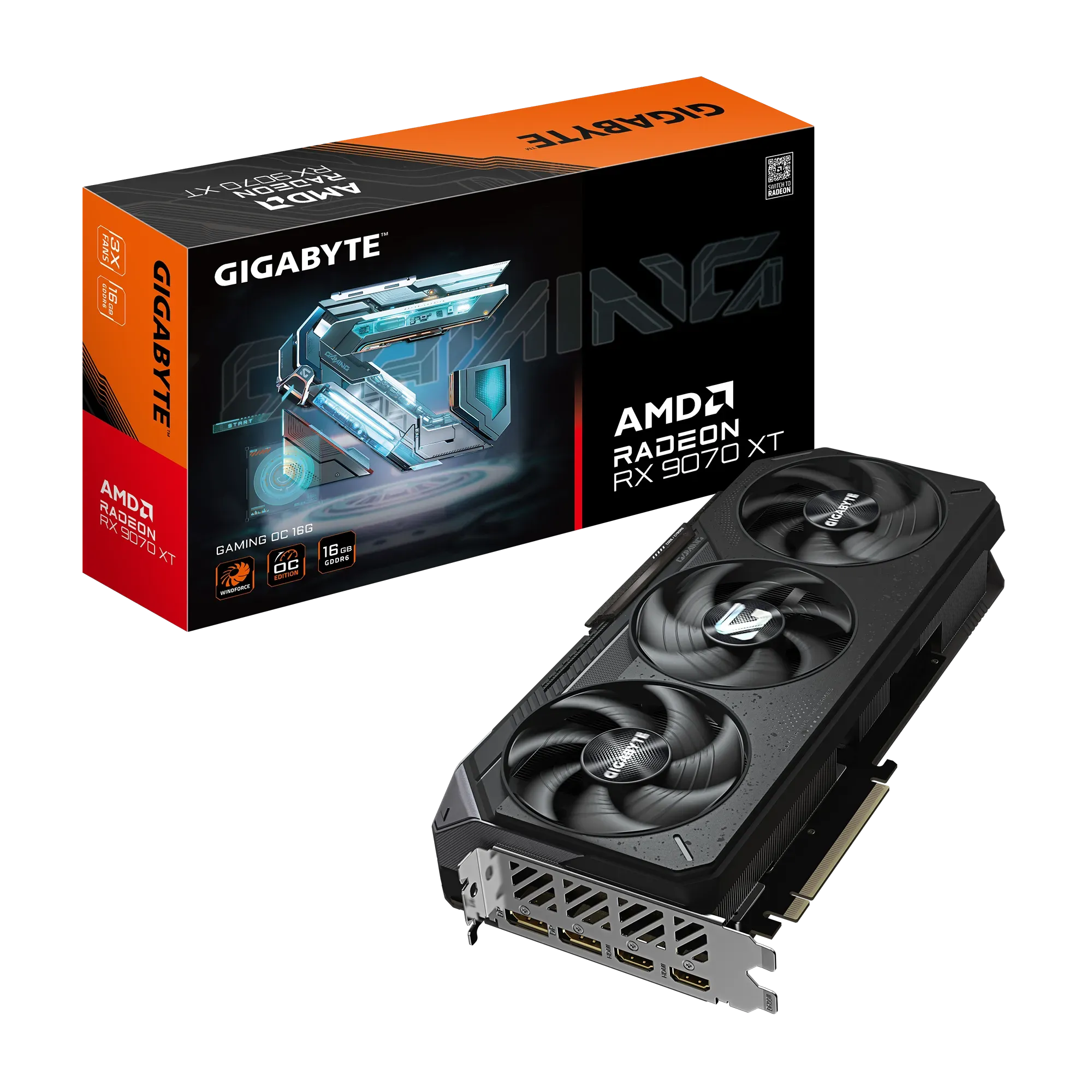 Видео карта Gigabyte RX 9070 XT Gaming OC - GV-R9070XTGAMING OC-16GD