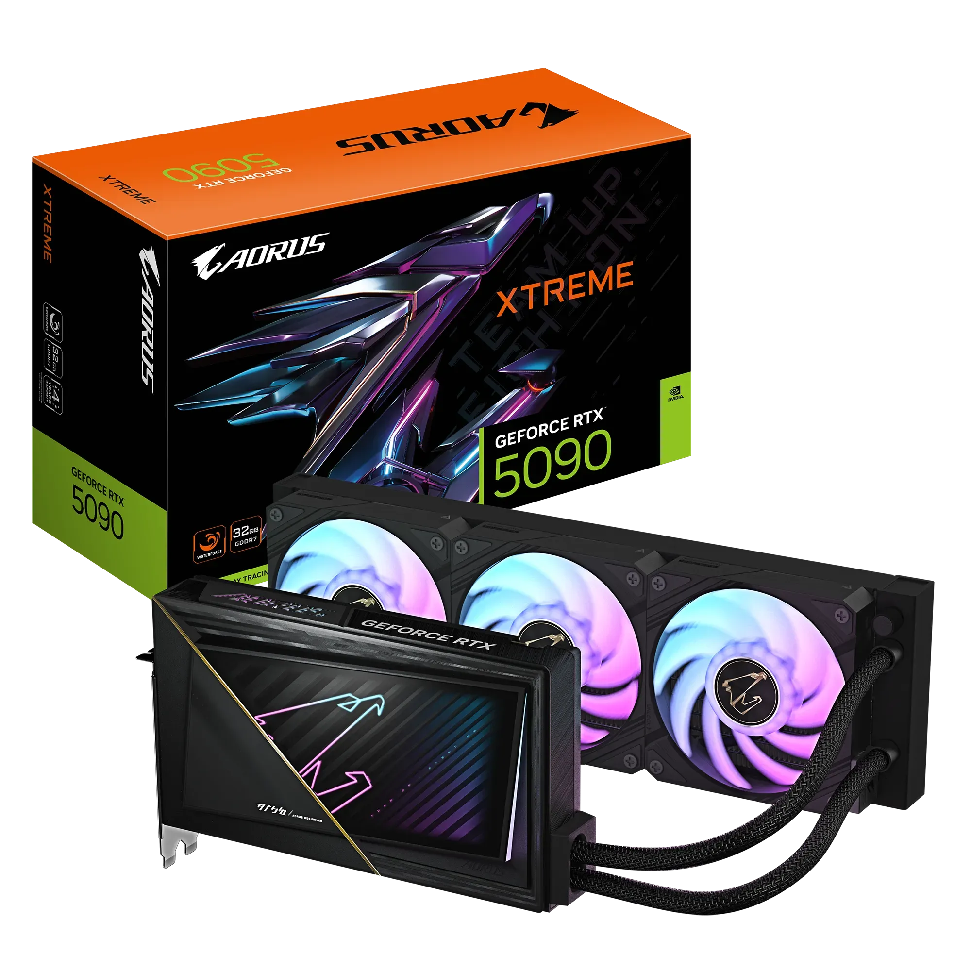 Видео карта Gigabyte RTX™ 5090 AORUS Xtreme Waterforce - GV-N5090AORUSXW-32GD