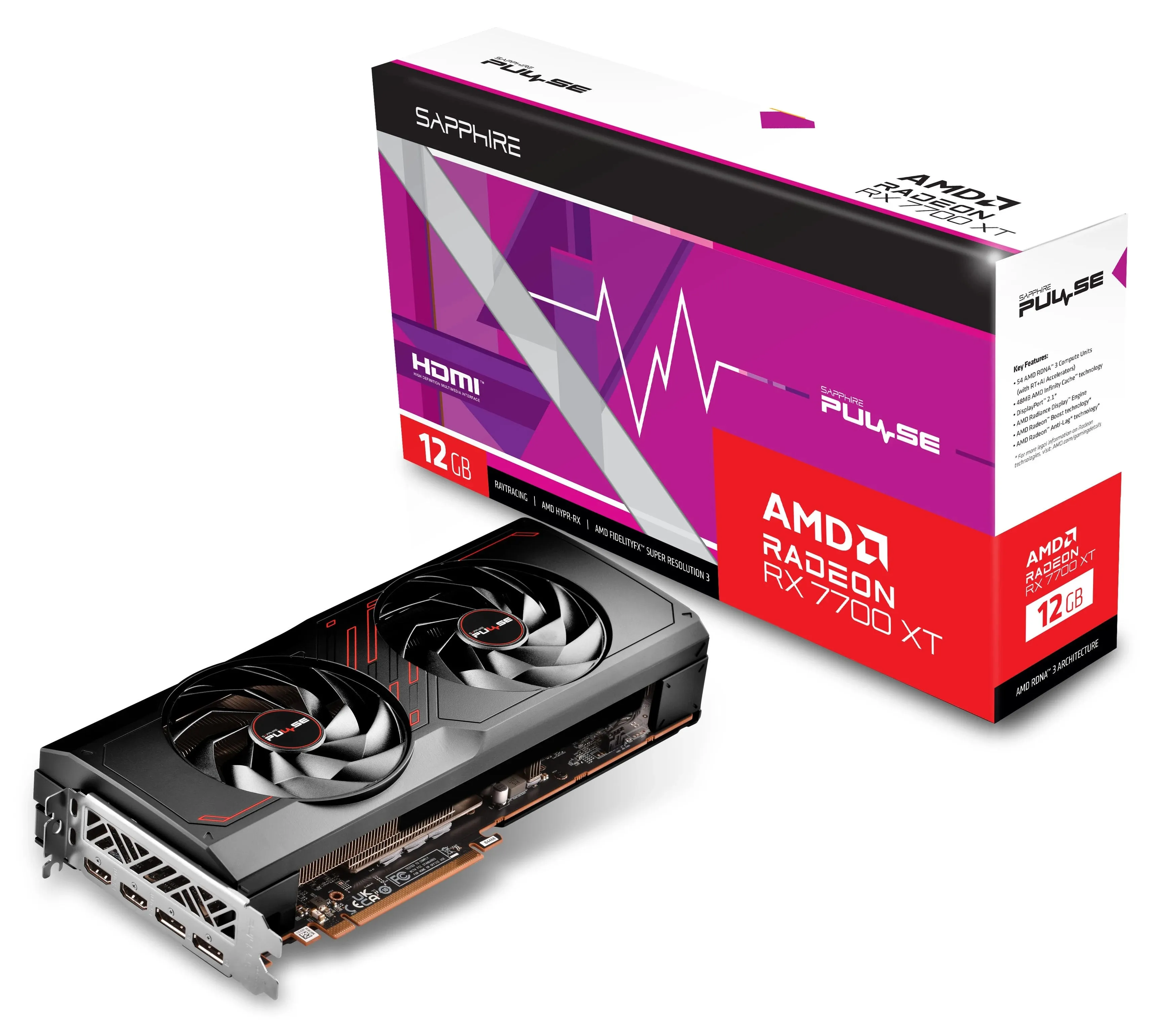 Видео карта Sapphire RX 7700 XT PULSE - 11335-04-20G