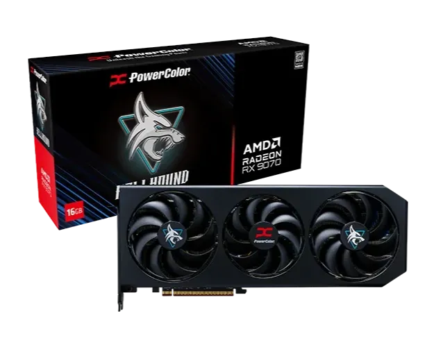 Видео карта PowerColor RX 9070 Hellhound OC - RX9070 16G-L/OC