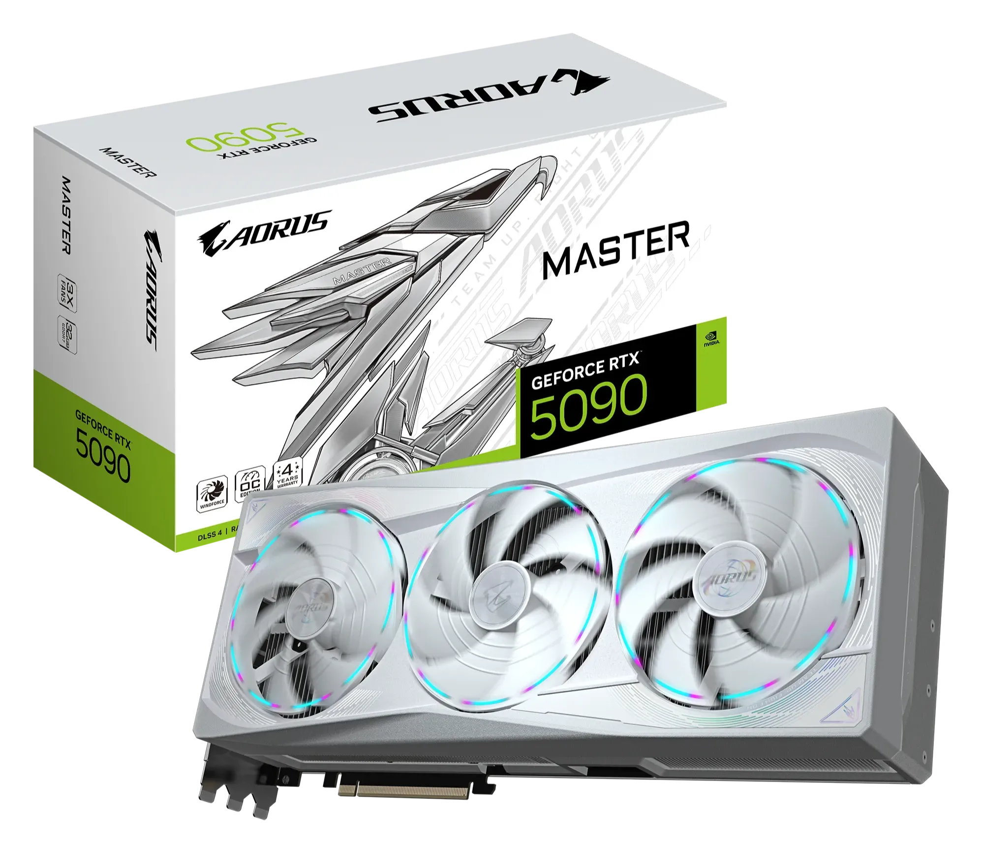 Видео карта Gigabyte RTX™ 5090 AORUS Master Ice - GV-N5090AORUSM ICE-32GD