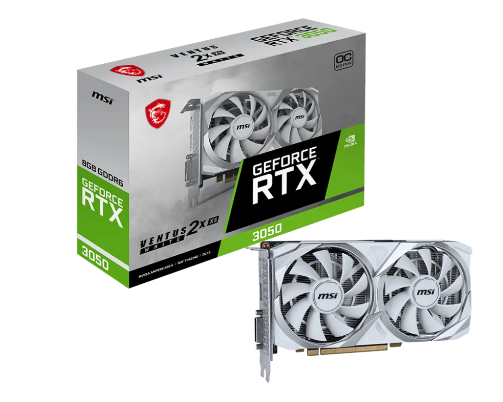 Видео карта MSI RTX™ 3050 Ventus 2X XS OC White - 912-V809-4401
