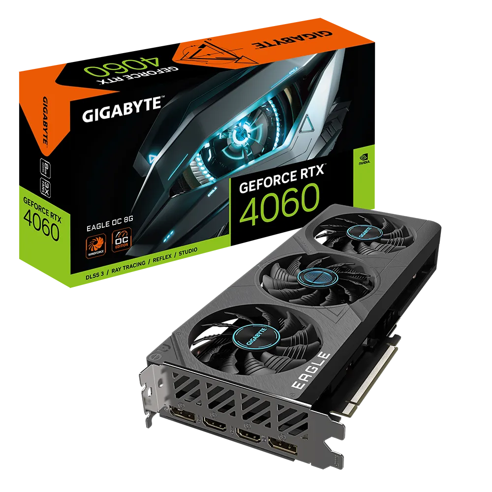 Видео карта Gigabyte RTX™ 4060 Eagle OC - GV-N4060EAGLE OC-8GD