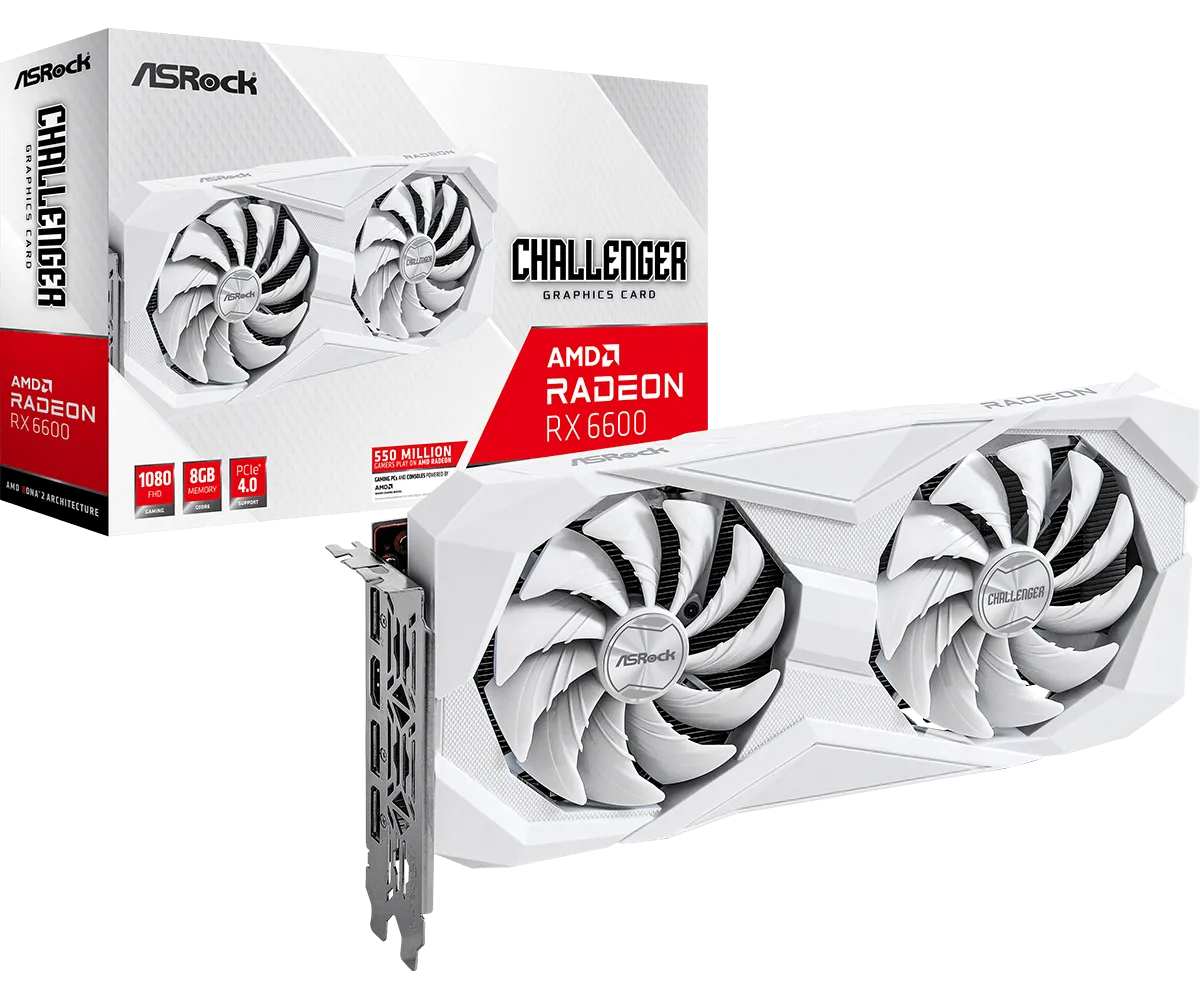 Видео карта PowerColor RX 6600 Challenger White - RX6600 CLW 8G