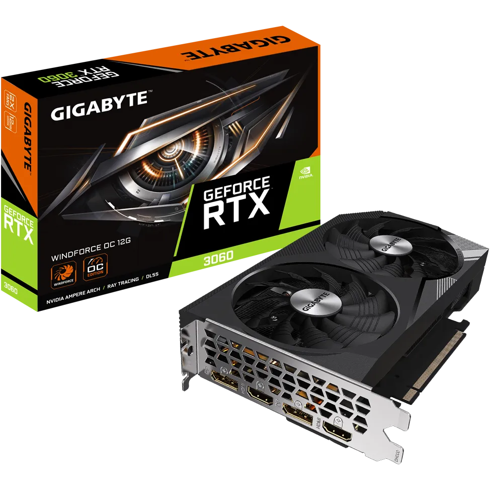 Видео карта Gigabyte RTX™ 3060 Windforce OC 12GB - GV-N3060WF2OC-12GD