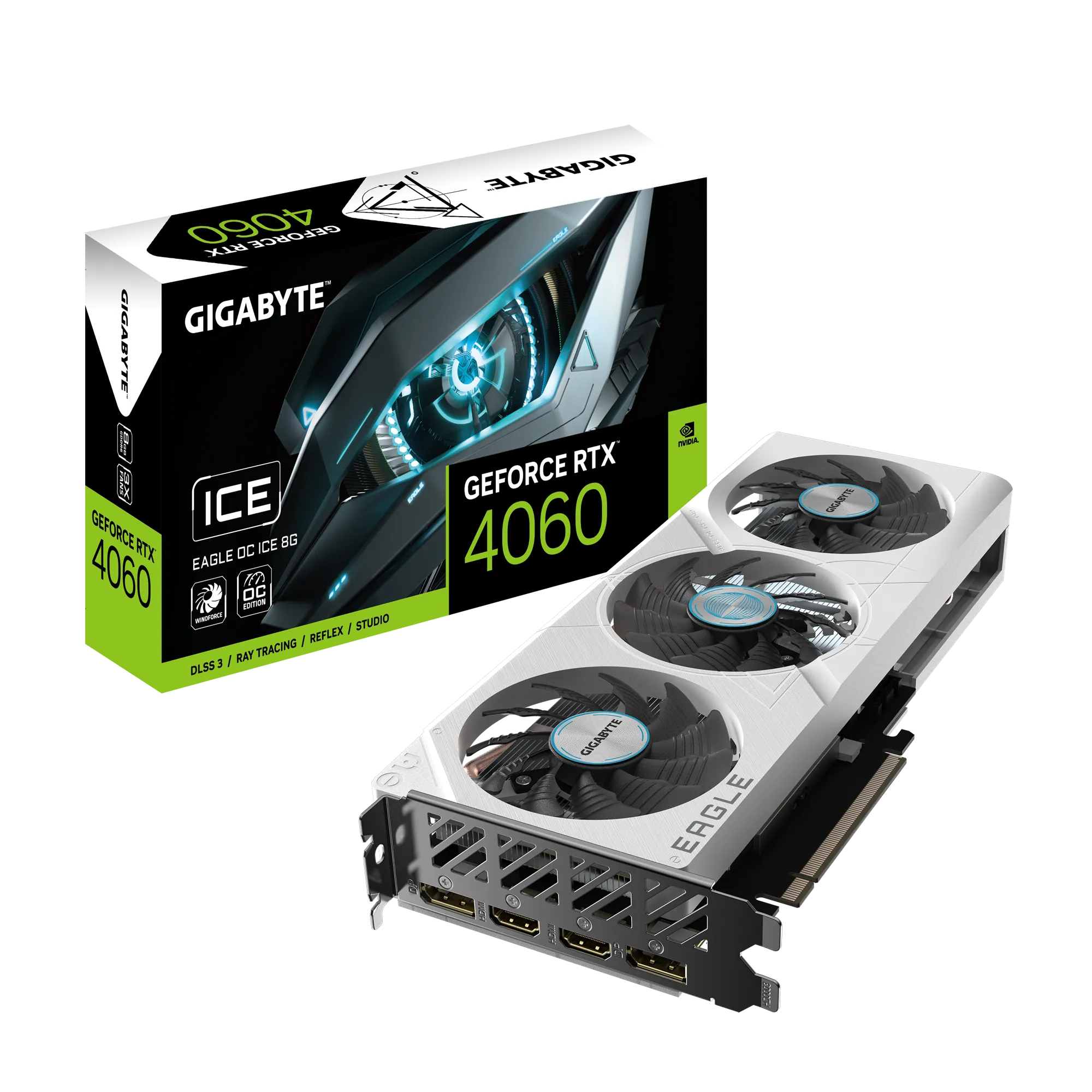 Видео карта Gigabyte RTX™ 4060 Eagle OC Ice - GV-N4060EAGLEOC ICE-8GD